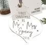 First Christmas Mr And Mrs Keepsake Bauble Card Box, thumbnail 5 of 9