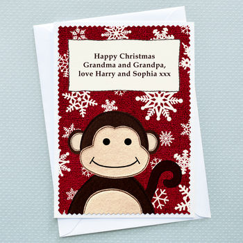 'Little Monkey' Christmas Card From Children, 4 of 9