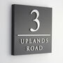 Contemporary Square Matte Black House Sign, thumbnail 8 of 10
