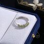 Sterling Silver Natural Peridot Half Infinity Ring, thumbnail 4 of 12