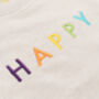 'Happy' Embroidered Adult Organic Sweatshirt, thumbnail 4 of 8