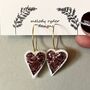 Glitter Heart Embroidered Fabric Hoop Earrings, thumbnail 2 of 5