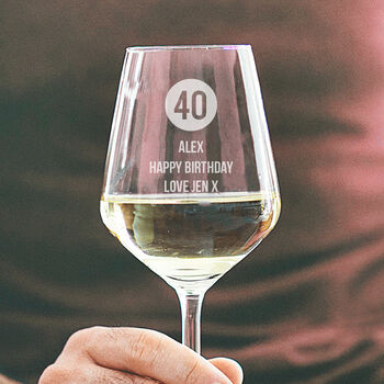Personalised Special Age Birthday Wine Glass For Him, 2 of 4