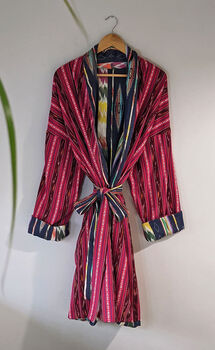 Men’s Striped Kimono Gown – Organic Cotton Luxury, 10 of 12