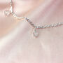 Sterling Silver Crystal Bead Drop Dangle Anklet, thumbnail 3 of 4