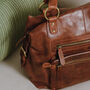 Leather Tote With Zip Pocket, Tan, thumbnail 3 of 7