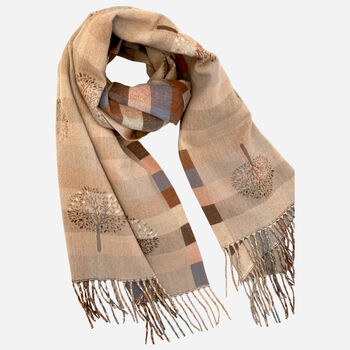Brown Tree Of Life Supersoft Winter Scarf, 3 of 4
