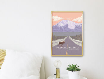 Wrangell St Elias National Park Travel Poster Art Print, 3 of 8