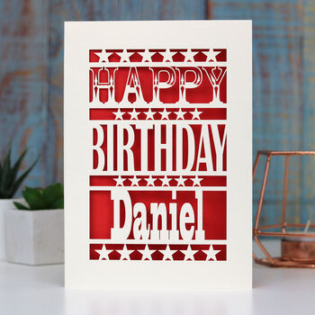 Personalised Happy Birthday Papercut Card, 7 of 9