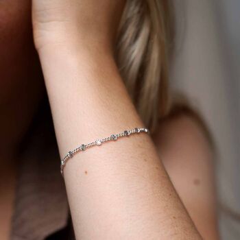 Sterling Silver Shimmer Chain Bracelet, 2 of 6