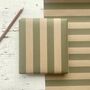 Olive Green Wide Stripe Pattern Fibre 450 X 320mm Size Wrapping Paper Sheet, thumbnail 2 of 5
