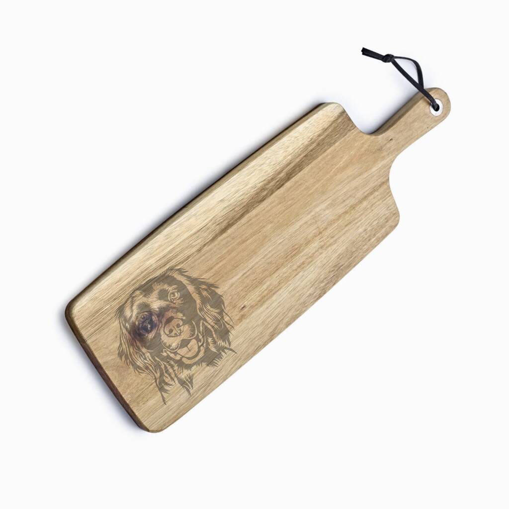 Personalised Munsterlander Engraved Acacia Serving Board, 1 of 2