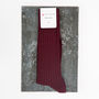 Luxury Cotton Socks Gift Box Deep Burgundy, thumbnail 4 of 5