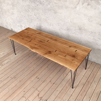 Barnes Hairpin Legs Live Edge Industrial Dining Table, 5 of 6