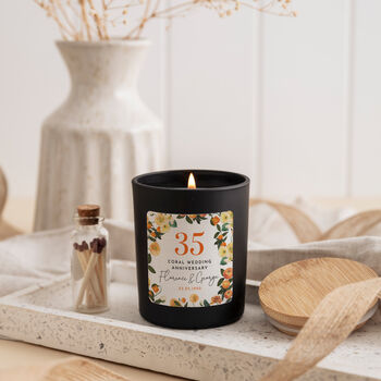 Coral 35 Years Candle Personalised Gift, 5 of 6