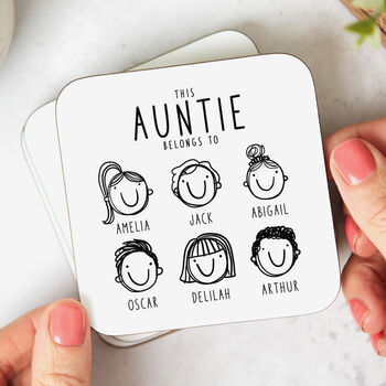 Personalised Coaster 'This Auntie Belongs To', 3 of 5