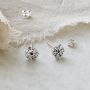 Sterling Silver And Gold Tiny Snowflake Stud Pack, thumbnail 2 of 7