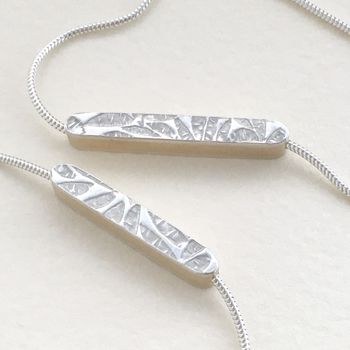 Embossed Silver Bar Necklace, 6 of 12