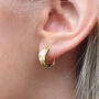 18ct Gold Plated Or Silver Textured Leaf Hoop Earrings, thumbnail 1 of 7