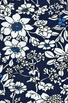 Wedding Handmade 100% Cotton Floral Print Tie In Navy, 4 of 8