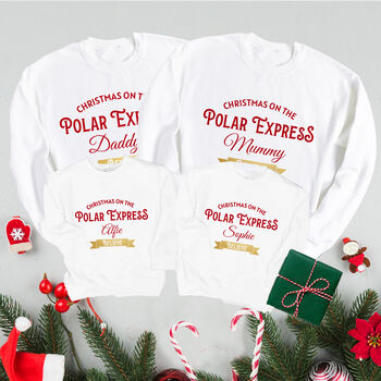 Personalised Polar Express Family Christmas Jumper, 2 of 2