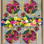 Round Placemat Large Heatproof Vivid Garden Blooms, thumbnail 5 of 9