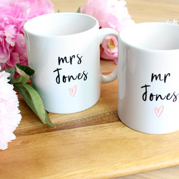 Personalised Wedding Mug Set Names, 2 of 3