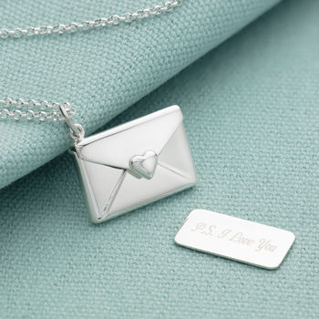 Sterling Silver Envelope Necklace With Love Letter, 4 of 7