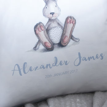 Personalised New Baby Bunny Cushion, 6 of 9