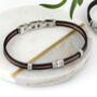 Mens Ruthenium And Gold Plated Double Cable Bracelet, thumbnail 2 of 5