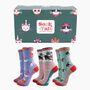 Women's Bamboo Socks Gift Box Festive Cats, thumbnail 1 of 4