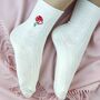 Rose Cashmere Bed Socks And Silk Sleep Mask Gift Set, thumbnail 2 of 8