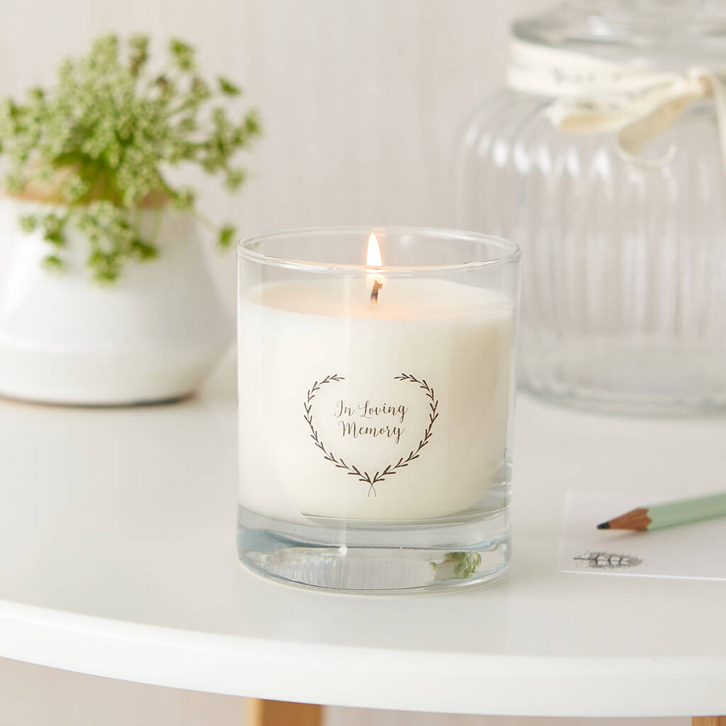 'In Loving Memory' Candle Sympathy Gift With Lid By Angel & Dove
