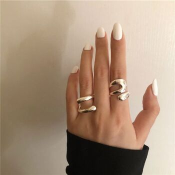 Chunky Silver Plated Adjustable Wrap Ring, 3 of 6
