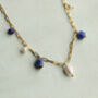 Blue Delft Glass And Pearl Charm Necklace, thumbnail 7 of 8