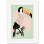 Mint Toucan In Blush Pop Art Print, thumbnail 5 of 6