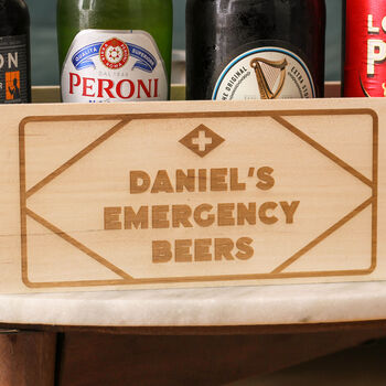 Personalised Emergency Beer Drink Box Gift For Him, 2 of 4