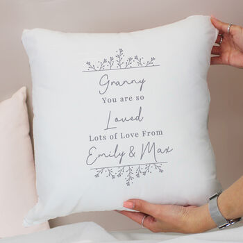 Personalised Grey Floral Cushion Cover, 4 of 6