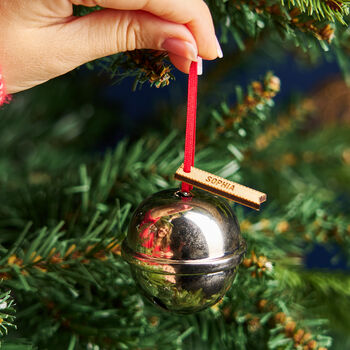 Personalised Believe Bell Christmas Decoration, 5 of 7