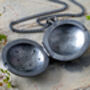 Black Diamond Locket Necklace In Sterling Silver, thumbnail 2 of 7