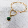 18k Gold Vermeil Plated May Crystal Malachite Bracelet, thumbnail 1 of 3