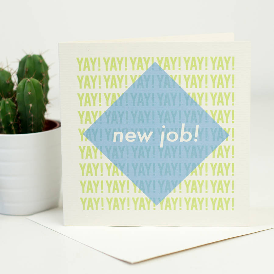 yay! modern new job card by sweet oxen | notonthehighstreet.com
