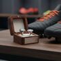 Personalised Football Leather Cufflinks, thumbnail 7 of 10