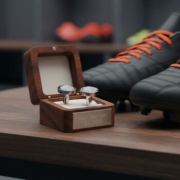 Personalised Football Leather Cufflinks, 7 of 10