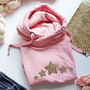 Luxe Cross Neck Pink Hoodie, thumbnail 3 of 9