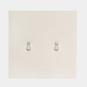 Bridal Party Sterling Silver Pearl Drop Earrings Gift, 3 of 7