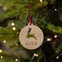 Personalised Wooden Penguin Christmas Bauble For Kids, thumbnail 3 of 6