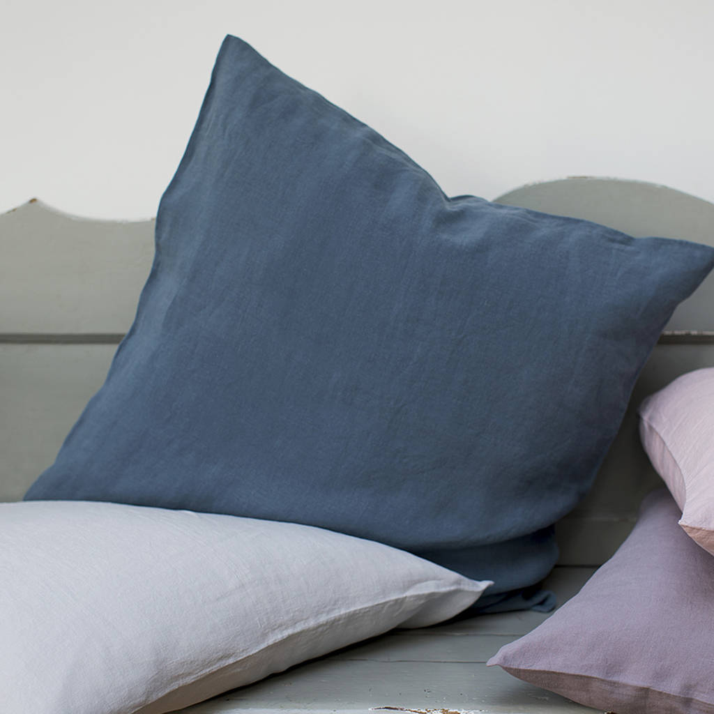 Parisian Blue Linen Cushion By The Linen Works