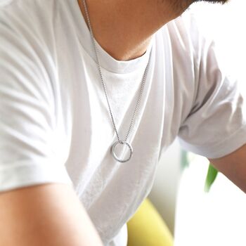 Men's Personalised Stainless Steel Hoop Necklace, 3 of 6
