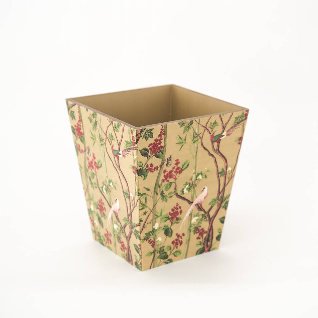 Waste Paper Bin Wooden Gold Chatsworth, 1 of 3